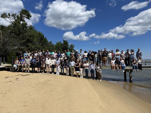 NACS students and faculty at the beach
